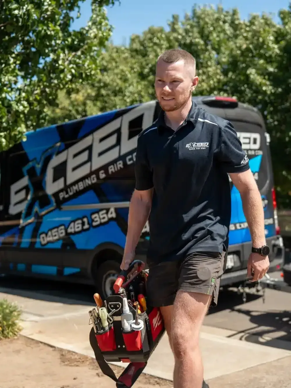 Local plumber arriving at a Hope Valley home